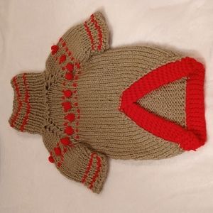 🗽New/Large Dog's Sweater❤️🤎 Exclusive HandKnitted
